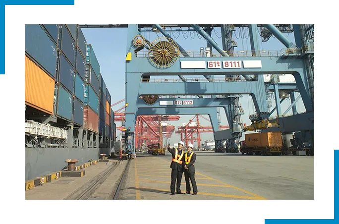 port image with people 